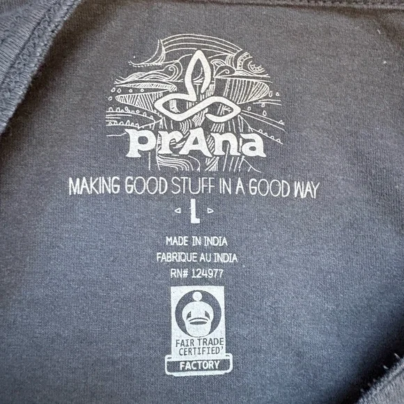 PRANA Mens Tree Hugger Journeyman Short Sleeve Tee T-Shirt SZ Large. Grey - Picture 9 of 9